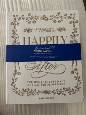 Printworks Embroidered 'Happily After' Photo Album - Cream & Gold